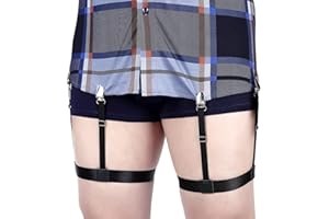 Kedofe Men Shirt Stays Adjustable Elastic Shirt Garter Shirts Holder with Non-slip Locking Clamps for Police Military