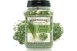HAVNDRAE 3.53 oz Premium Freeze-Dried Chives Flakes, Natural Thin Delicate Chive Seasoning for Soups, Sauces, Salads & Dips, Gluten-Free, No Additives, Fresh Green Herb for Cooking
