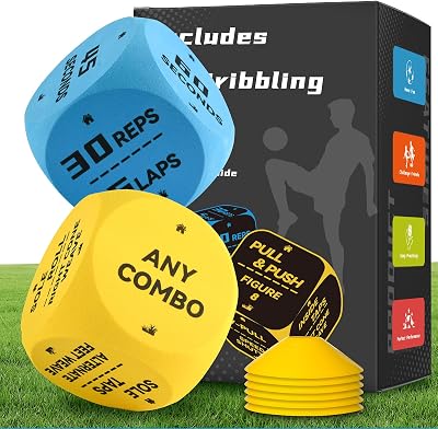 Mellbree Football Training Dice for Boys Dribbling 2 Large 10cm Dice