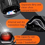 WUBAYI Football Boot Bag Wet Dry Separation Waterproof Gym Sack Large Drawstring view 3