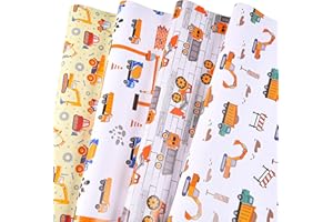 Titiweet Construction Wrapping Paper - Truck Wrapping Paper for Boys, Kids, 12 Sheets Tractor & Trucks Wrapping Paper for Birthday Holiday, 20 x 28 Inches Per Sheet(Construction(12 sheets))