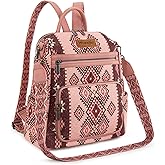 Montana West Wrangler Convertible Backpack Purse for Women Western Aztec Backpack Travel Bags WG213-9110DPK