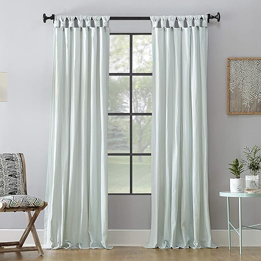 Amazon Com Archaeo Washed 100 Cotton Twist Tab Curtain 52 X 95