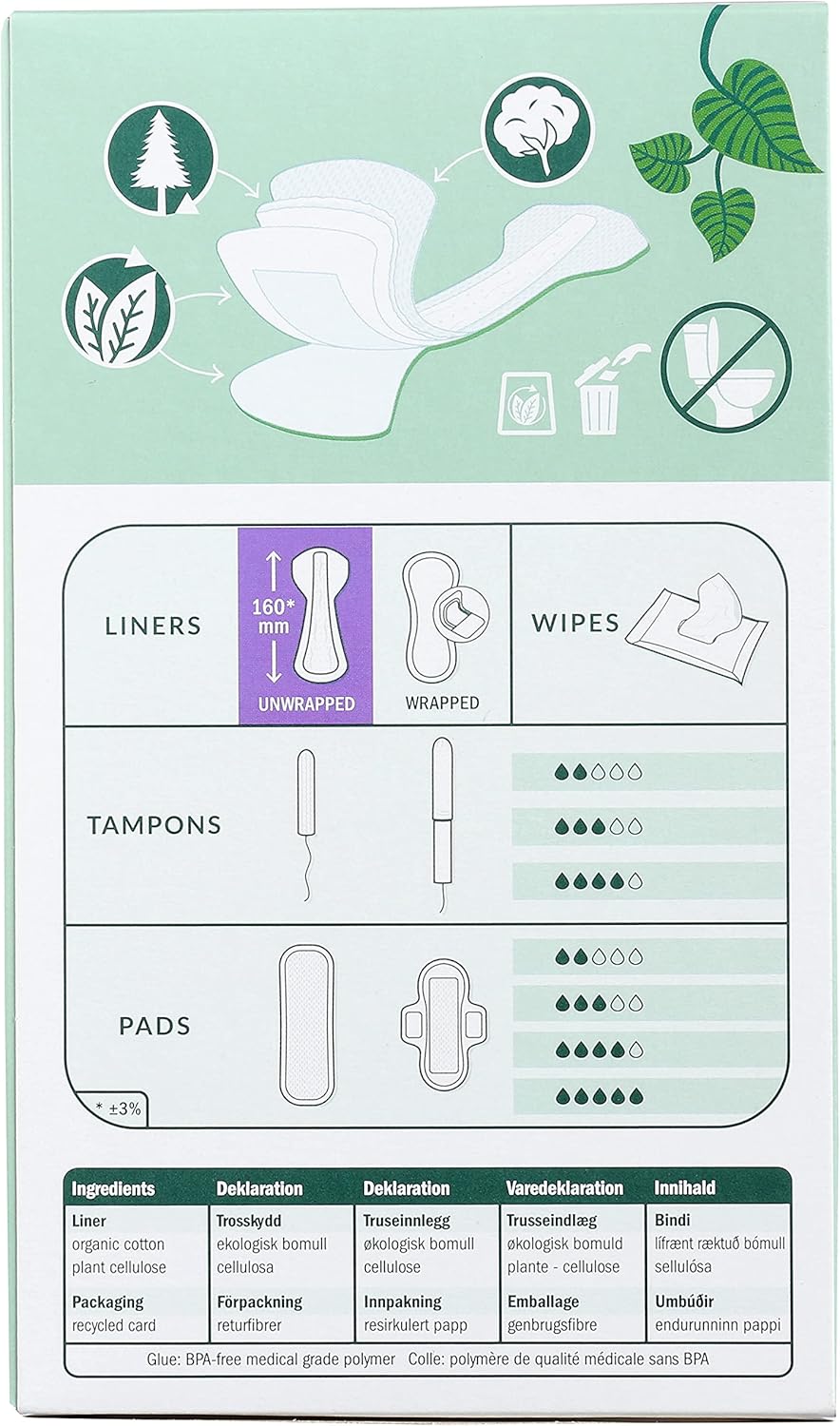 Natracare Natural Panty Liners, Tanga, 30 Count Boxes: Health & Personal Care