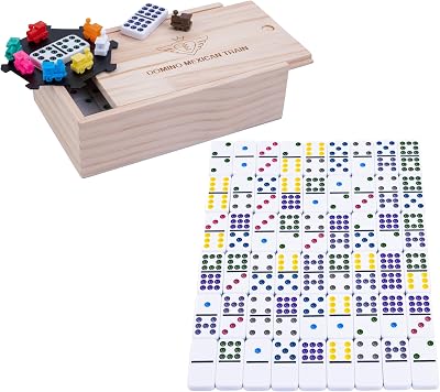 Engelhart Mexican Train Dominoes Set D9 55 Dominoes 2-4 Players Trains