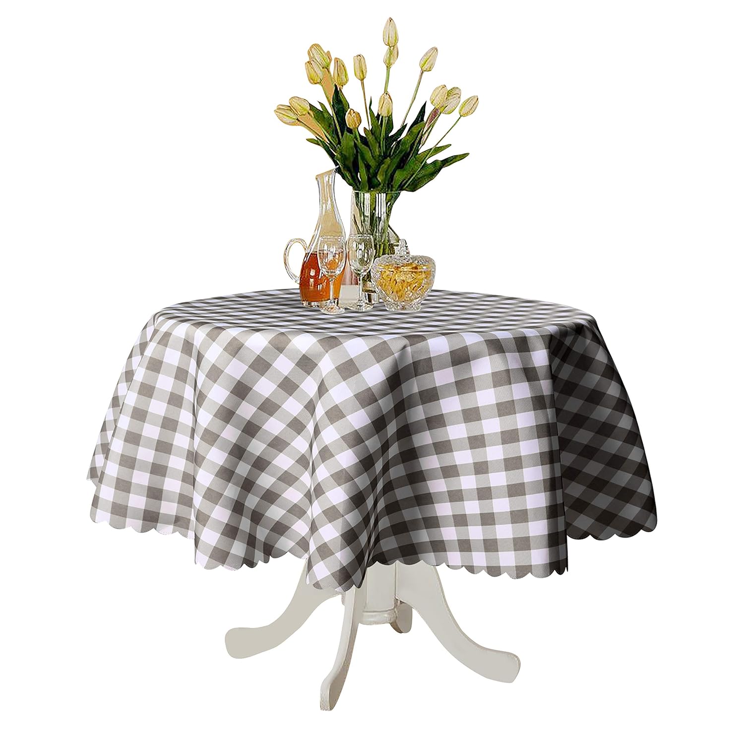 Best 60 table cloth round buffalo check