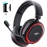 Wireless Gaming Headset for PC PS5 PS4 Mac Switch 7.1 Surround Sound 100-Hr | 2.4Ghz USB Gaming Headphones, Bluetooth 5.4 &amp; Type-C, Noise Canceling Mic, RGB Light, Ideal for FPS, RPG Gamers, Not for Xbox
