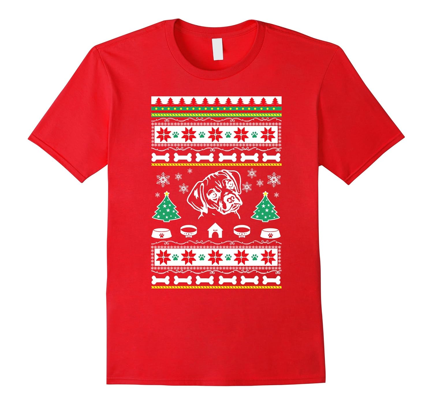 Puggle dog lovers gift Ugly christmas sweater look-Rose