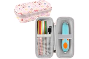 Leayjeen Storage Case Compatible with 3Doodler Start+ Essentialsfor 3D Pen Set for Kids, 3 d pens for kids ages 8-12，Fit for 3D Printing Pen Carrying case(Case Only)-Pink Unicorn