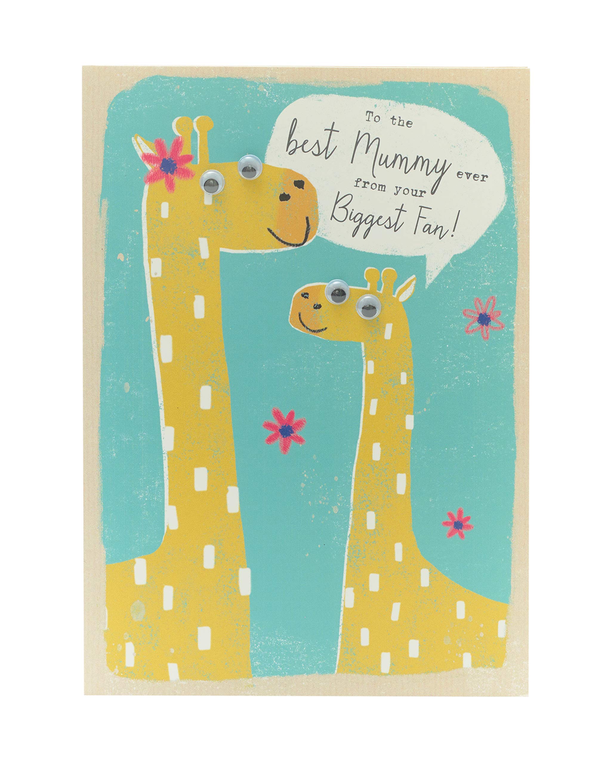 UK Greetings Mother's Day Card With Envelope - Cute Giraffes Design