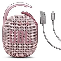 JBL Clip 4 (Pink) + Bundle with Case Logic Braided