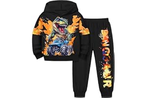 TyeSmo Toddler Boy Clothes Dinosaur Printed Hoodies Toddler Clothes for Boys Long Sleeve Sweatpants Set T-Rex Outfits 3-7t