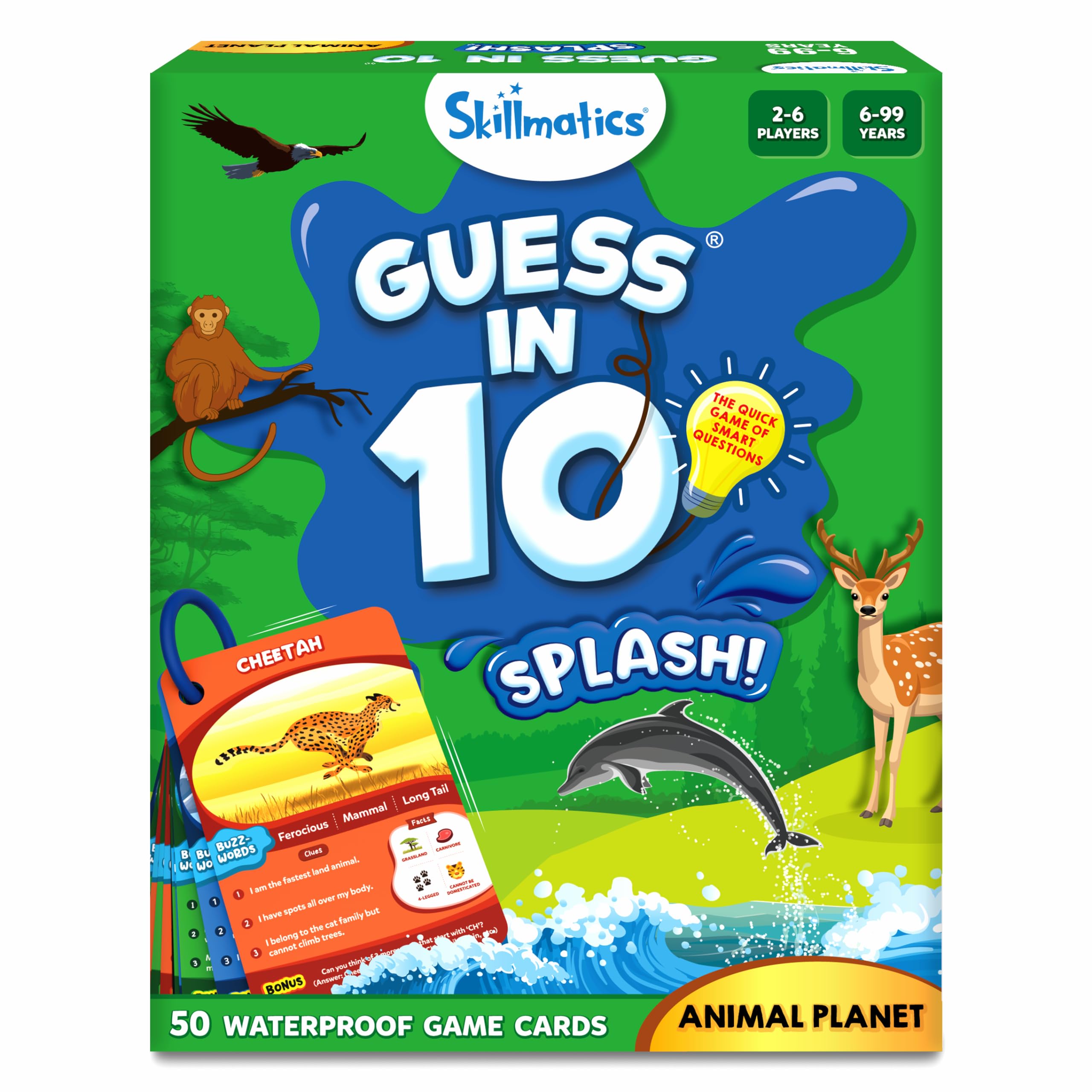 Skillmatics Card Game - Guess in 10 Splash, Educational Toy & Game for Pool, Beach, Boat Trips, Fun Travel Gift for Kids, Teens & Adults, Ages 6, 7, 8, 9 & Up, 2-6 Players — image 1