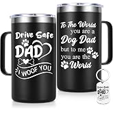 Lifecapido Dog Dad Gifts for Men, I Woof You 20oz Insulated Coffee Mug with Keychain, Dog Dad Fathers Day Gift, Christmas Birthday Gifts for Men(Black)