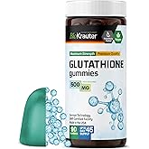 BIO KRAUTER L-Glutathione Gummies - 500 mg - 90 Vegan Chews - Reduced Glutathione Supplement - Antioxidant Supplement