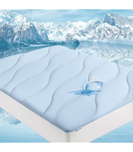 YOUR MOON Queen Size Cooling Mattress Pad – 1000GSM, Deep Pocket 8-16”, Breathable Topper For Hot Sleepers - View #9