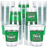 dunfack 100 Pcs 12oz Graduation Cups Class of 2026 Disposable Graduation Plastic Cups, 2026 Grad Party Cups for Congrats Grad, Class of 2026 Celebration Party Supplies Tableware