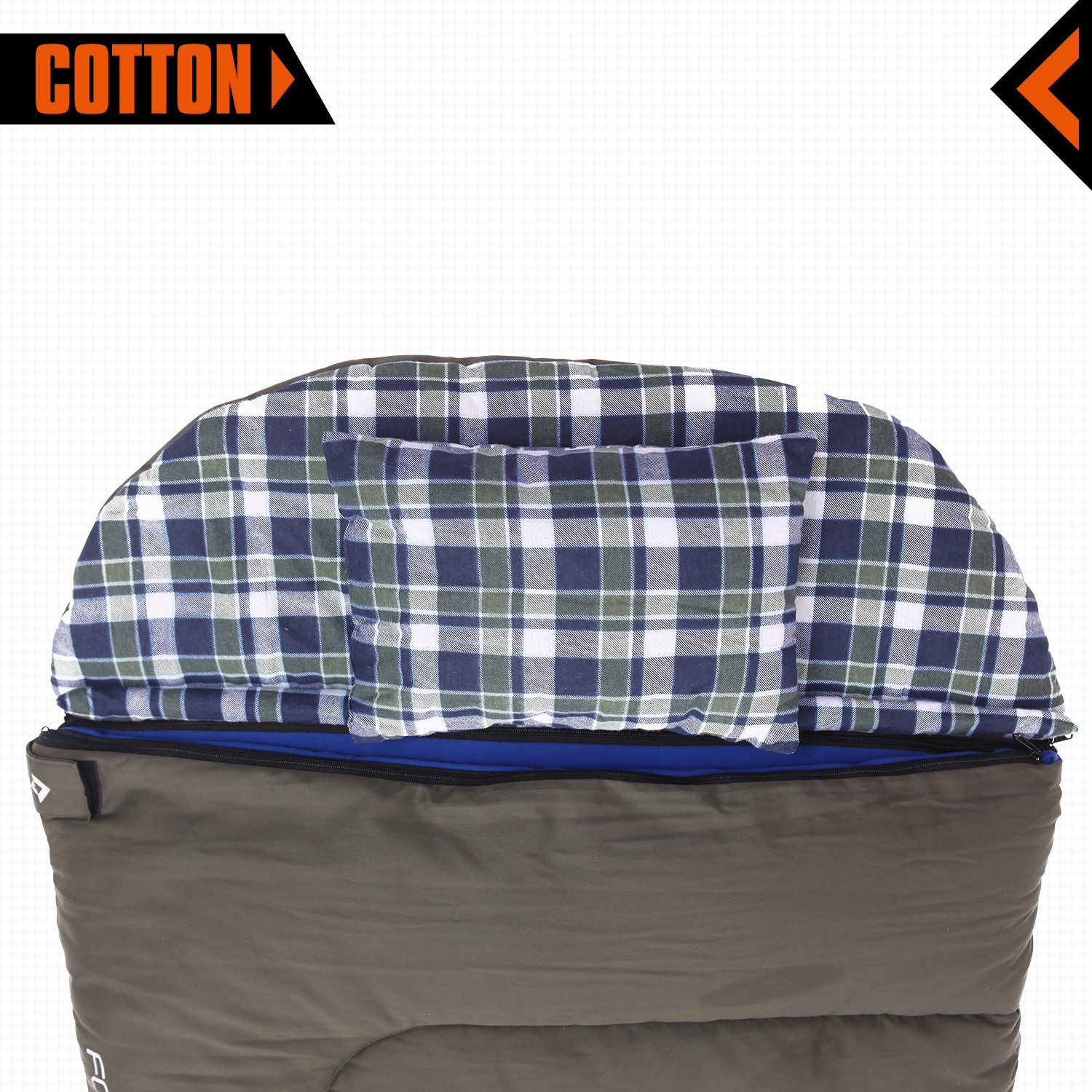 KingCamp 3 in 1 Deckenschlafsack 90cm weit komfort 4 Jahreszeiten Multifunktion Reiseschlafsack mit abnehmbarem Inlett und Kissen weicher Schlafsack für Sommer Winter Camping Wandern Zuhause Rucksackreisen, (200 + 30) × 90 cm, 4.2 kg warm