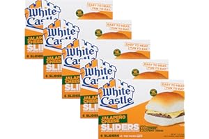 White Castle Jalapeno Cheeseburgers with Grilled Onions on Our Signature Bun - 16g of Protein Per Serving - Ready Set Gourmet Donate a Meal Program - 5 Pack (11oz Each)