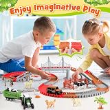 EUTOYZ Farm Animal Truck Toy Race Track Set for Boys Toddlers Age 2-6 Years view 3