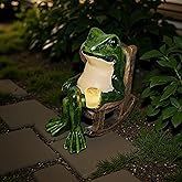 YAOHUA Miniature Frog Garden Statue Outdoor Decorations Figurine Light Fairy Garden Accessories Solar Frog Decor Art for Yard, Lawn,Balcony, Unique