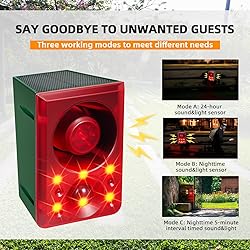 Solar Outdoor Motion Sensor Alarm with Dog Barking