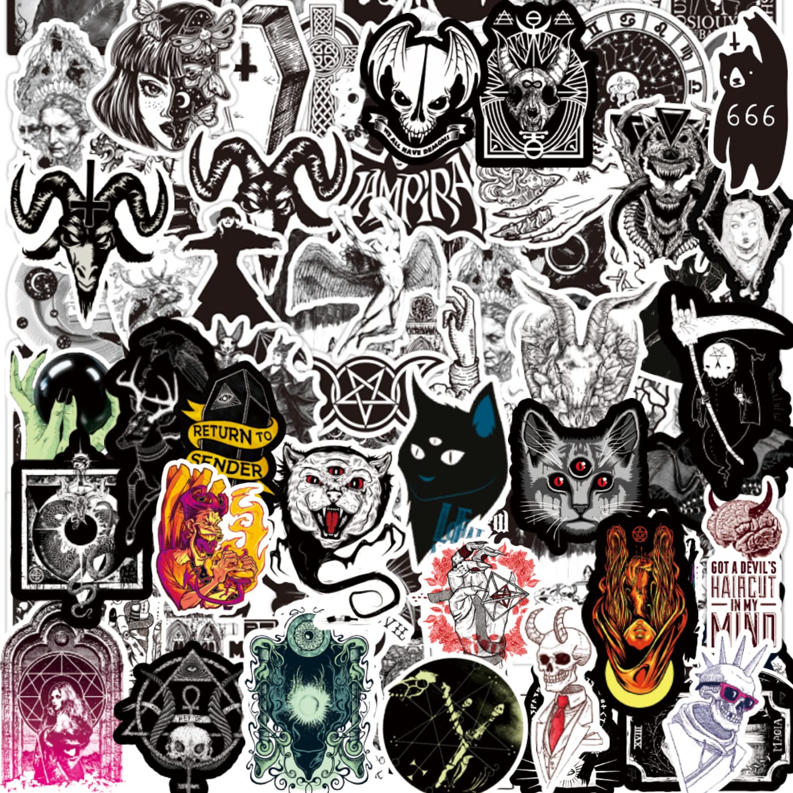 Horror Stickers | 100PCS | Gothic Stickers Thriller Movie Killer Role Character Stickers fo Teens Adult, Vinyl Waterproof Terror Cool Graffiti Trendy Decals Pack for Water Bottle Laptop Guitar Car — image 1