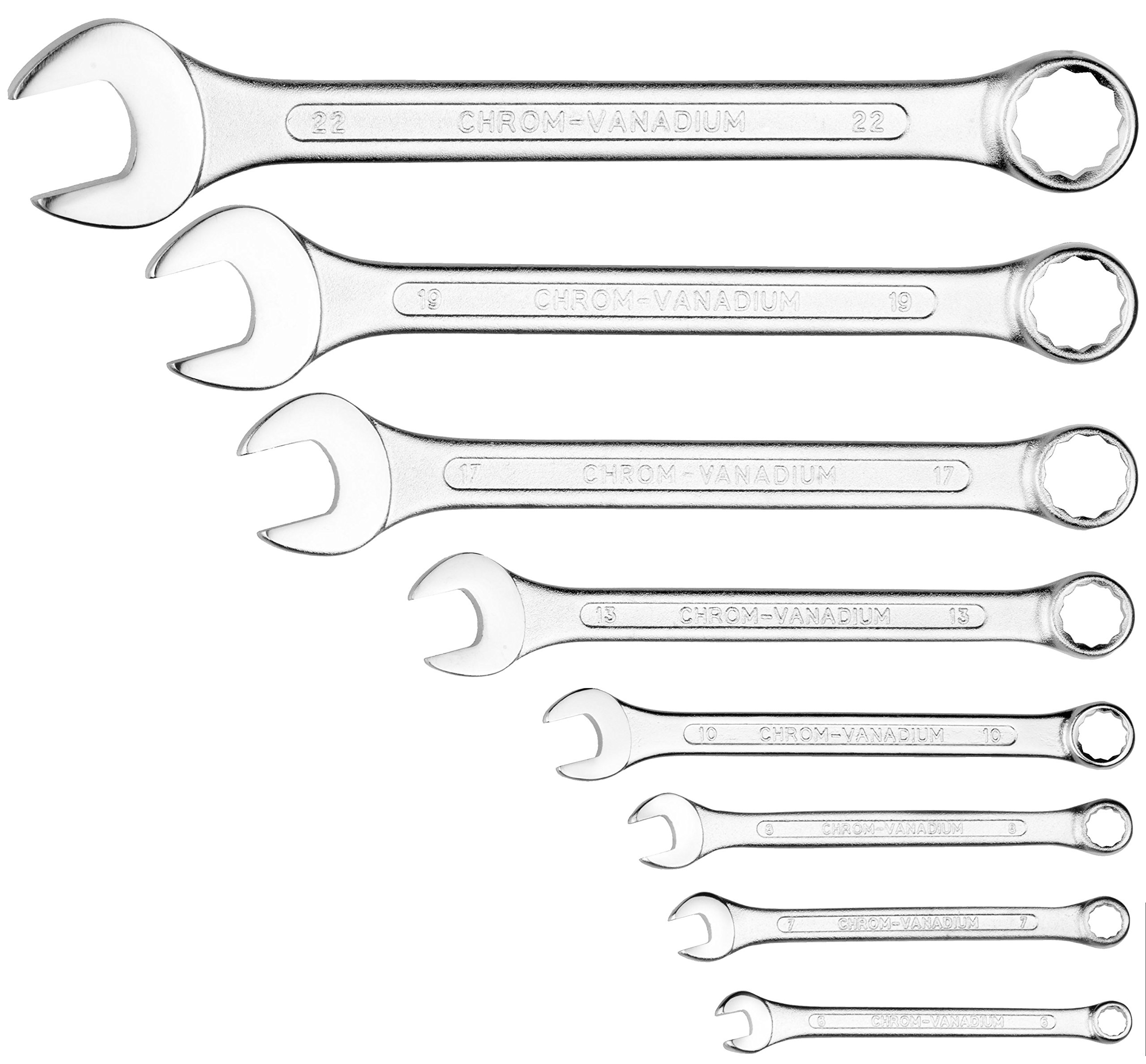 Connex COX539608 Combination Wrench Set, Silver, 6-22 mm, 8 Piece