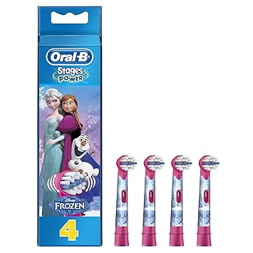 Oral-B Stages Power Kids Aufsteckbürsten, im die Eiskönigin - völlig unverforen Design, 4 Stück