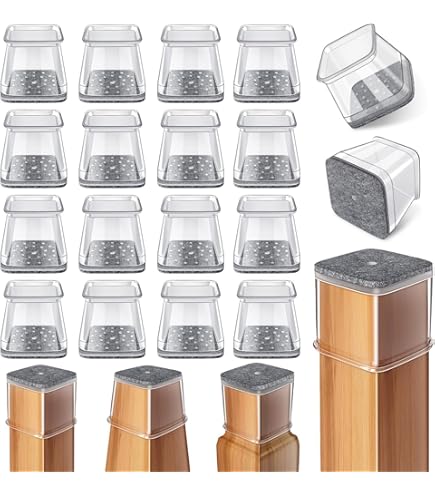 Protectores Para Patas De Silla | 8 Unidades Rectangulares De Silicona | Antideslizantes Y Antirruido