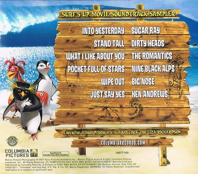 Surf S Up Movie Soundtrack Sampler Sugar Ray Dirty Heads The Romantics Nine Black Alps Big Noise Ken Andrews Amazon Ca Music