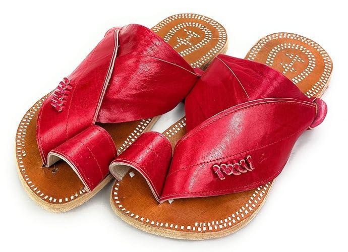 red leather sandals