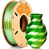 ERYONE Silk Dual Color PLA Filament 3D Printer 1.75mm +/- 0.03mm, Bicolor Filament Two Tone PLA 250g(0.55lbs) Cardboard Spool, Yellow Green