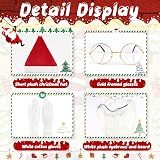 Oerphh Santa Claus Costume Accessory Set Hat Beard Eyebrows Glasses Gloves view 4