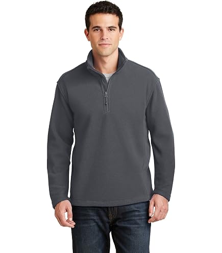 【希少】PORTVEL 3LAYER ZIP PULLOVER Port Authority Fleece 1/4-Zip Pullover Black at Amazon Men's