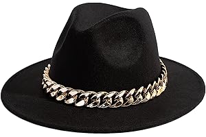 Gossifan Men & Women Belt Buckle Fedora Hat Wide Brim Floppy Panama Hat