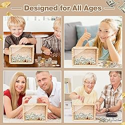 Homgaty Wooden Money Box Money Bank, Clear