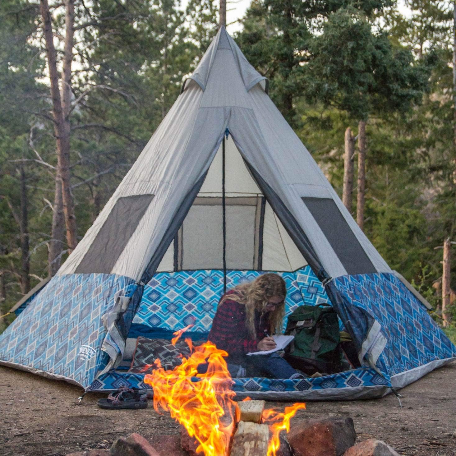 Wenzel 115 X 10 Foot Shenanigan 5 Person Teepee Camping Tent