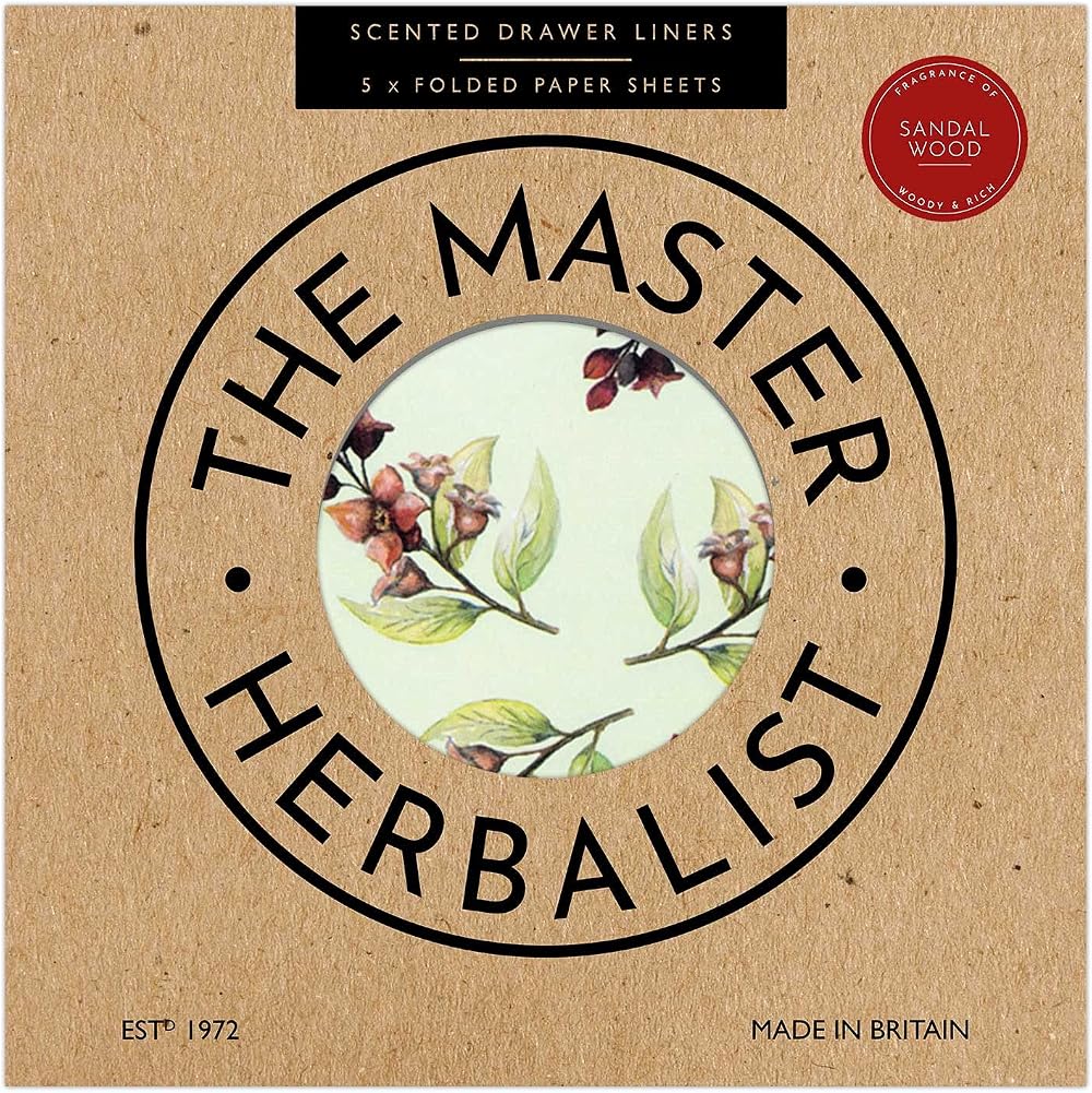 The Master Herbalist Sandalwood Scented Drawer Liners Gift Pack of 5