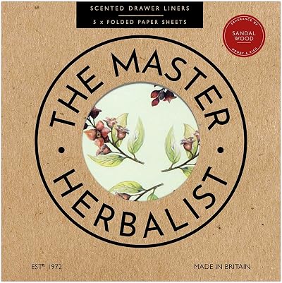 The Master Herbalist Sandalwood Scented Drawer Liners Gift Pack of 5