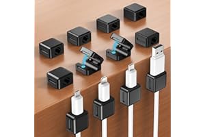 aceyoon Magnetic Cable Clips, 12 Pack Cord Organizer Cable Management, [1s Lock] Desk Cable Organizer Strong Adhesive Wire Or
