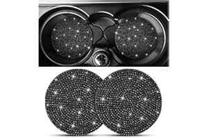 2PCS Bling Car Cup Holder Coaster, Handcrafted Rhinestone Crystal Cup Holder Coaster Anti-Slip Universal for Cars, SUVs, Home