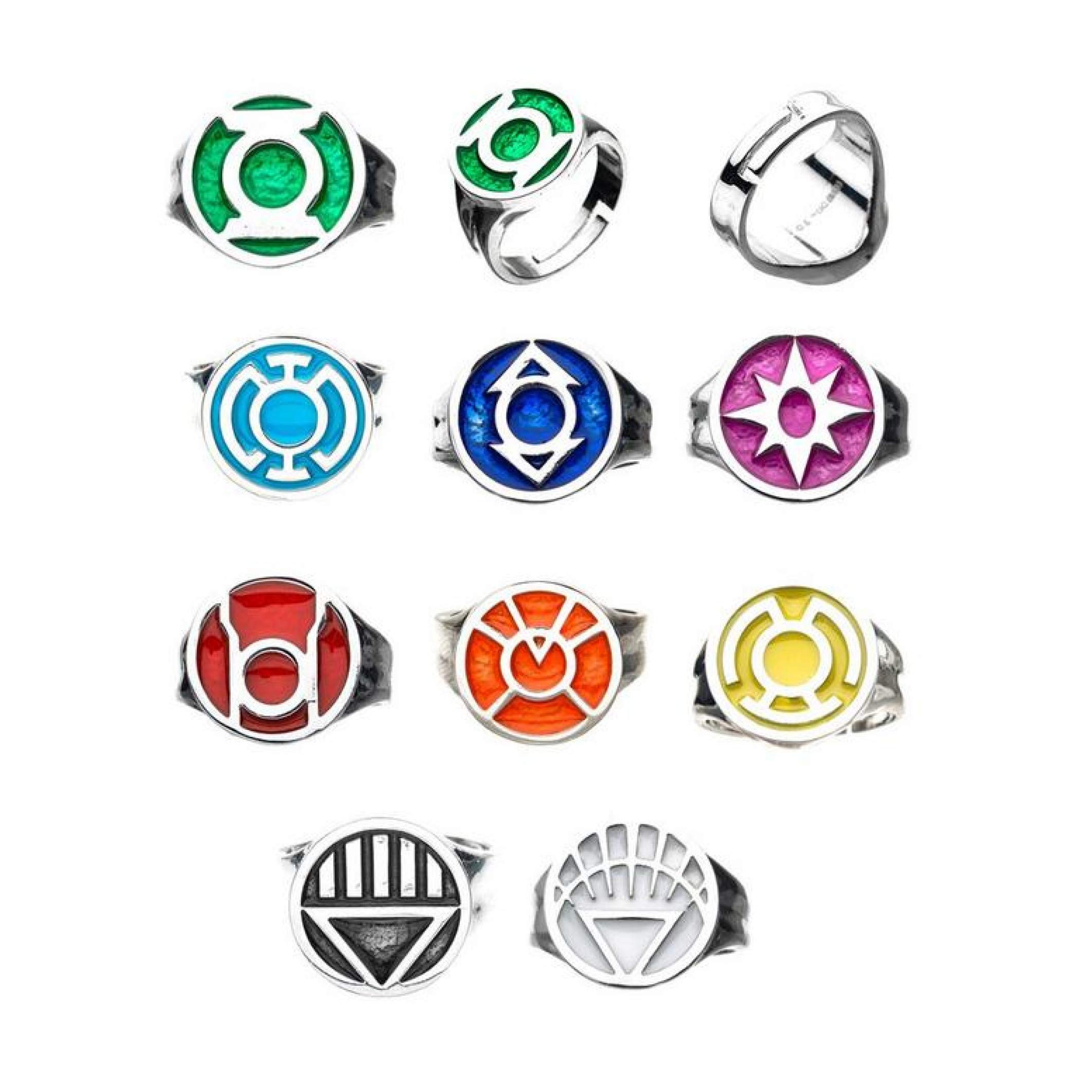 DC Comics Green Lantern Power Rings Emotional Spectrum | Includes 9 Adjustable Rings Featuring Each Emotion