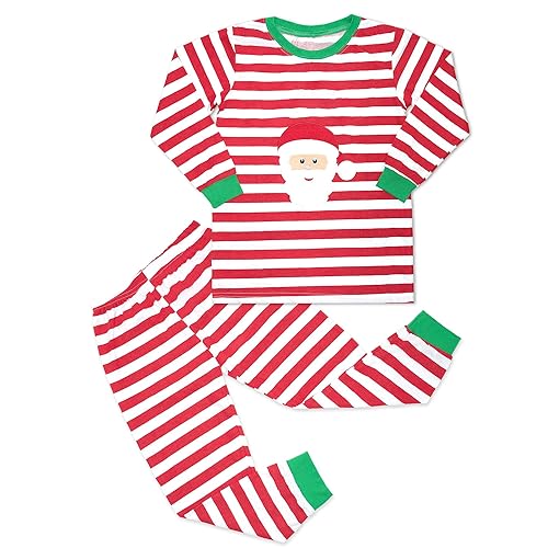 ELUTONG Girl's Christmas Pajamas Cotton Kids Santa Claus Reindeer Pjs Toddler Clothes Long Sleeve Sleepwear Sets 7 Years