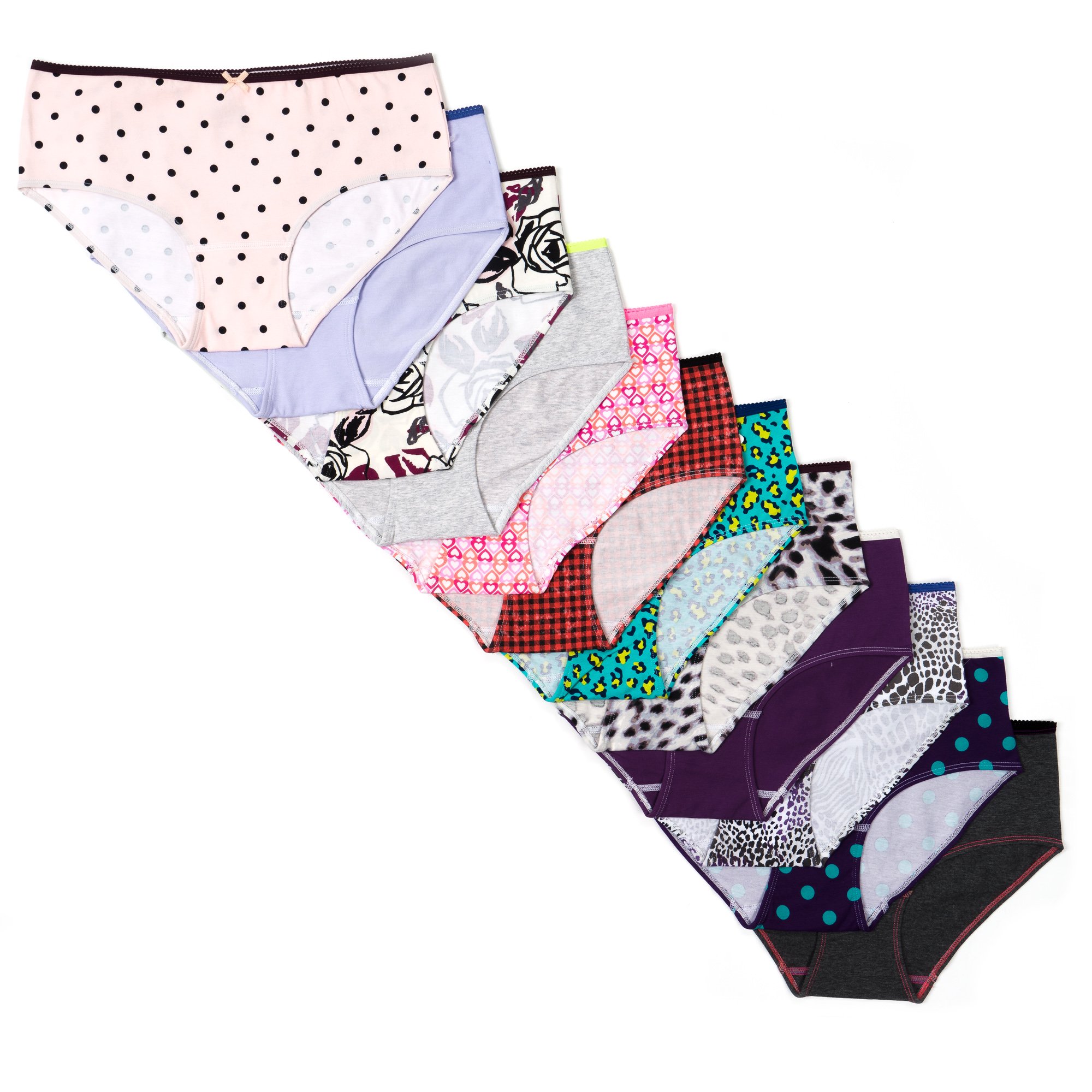 Beyond Intimates Women's Bikini Panties Assorted Colors 12 Pack