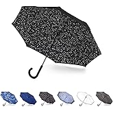 Totes Auto Reverse Close Windproof Stick Inbrella with Water Repellent Protection