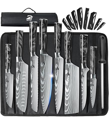 Amazon.com: Dfito Chef Knife Sets with Roll Bag, 9 Pieces