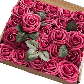 Amazon Com Homcomoda Artificial Flowers Red Rose 30pcs Real