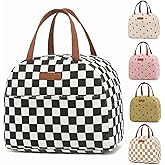 QYQMEYQ Lunch Bag for Women Men, Reusable Lunch Box, Insulated Lunch Pail bag with Large Capacity, Cute Corduroy Lunch Tote Bags, Cooler Lunch Container for Work Travel Office Picnic