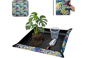 Joie-Ciel Plant Repotting Mat Waterproof Oxford Fabric Foldable Indoor Potting Mat with Snap Corners for Soil Control and Tra